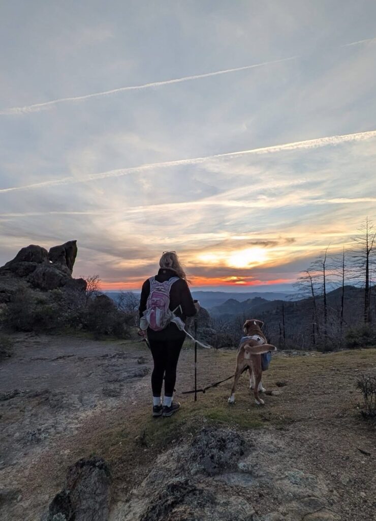 Valeri Sunset Hiking with her Dog